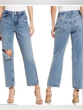 Good American 90’s Duster Straight Leg Jean in Blue Size 8/29